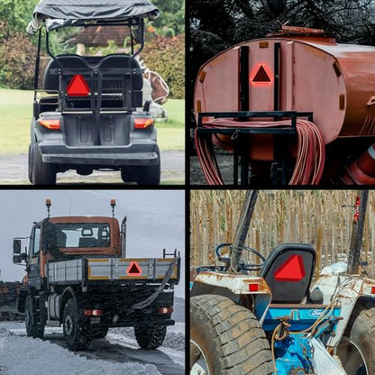 3 Pack Slow Moving Vehicle Triangle Sticker,8 x 7 inch Diamond Grade Reflective Slow Moving Vehicle Sign for Golf Cart Tractor UTV Waterproof,Self-adhesive Vinyl Sign for Easy Installtaion - style: 8"x7" Reflective Sticker-3pack