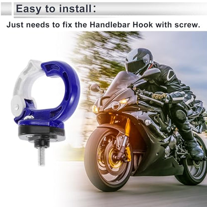 Universal Motorcycle Hanging Hook Round Shape Motorcycle Helmet Luggage Bag Holder Hanger for Scooters Bicycles Blue White 1 Pc 75mm - color: Blue
