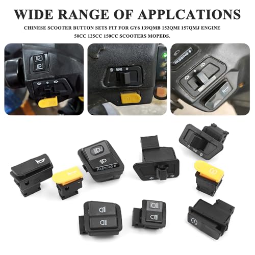 Mokuo Motorcycle Handle Switch Button in PP Material Compatible with Chinese GY6 4-Stroke Scooter Mopeds Jonway Taotao Roketa Parts