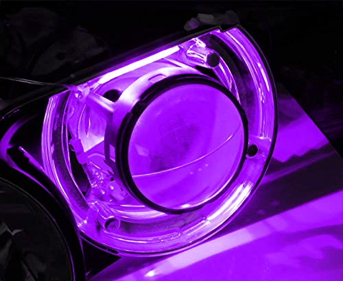 iJDMTOY Purple 3-SMD-5050 LED Accent Ambient Lighting Ribbons Compatible with Car Motorcycle Projector Demon Eyes Retrofit - style: Purple