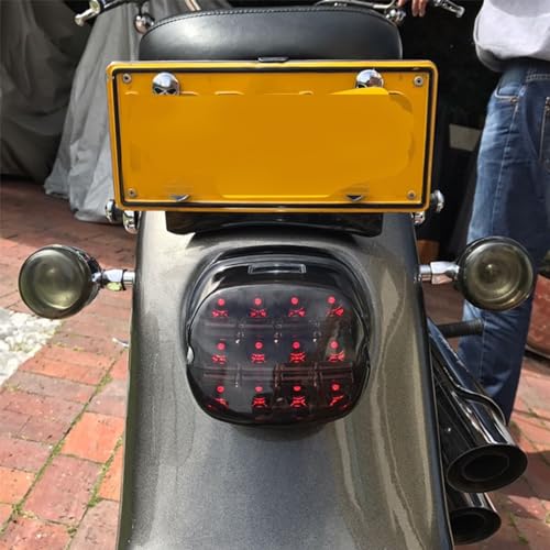 Black Strobing LED Tail Light Upgrade HD Tail Lights Assemblies for Harley Dyna Road King Electra Glide Street Bob Touring, harley davidson parts, led lights for motorcycles（Black） - color: Black