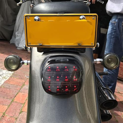 Black Strobing LED Tail Light Upgrade HD Tail Lights Assemblies for Harley Dyna Road King Electra Glide Street Bob Touring, harley davidson parts, led lights for motorcycles（Black） - color: Black