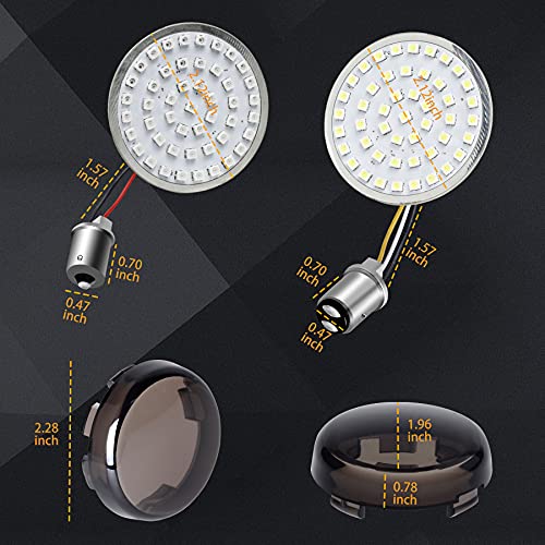 Sequential Led Turn Signals, 1157 Front + 1156 Rear Blinkers with Smoked Lens Compatible with Harley Sportster Softail Street Glide Road King Cruiser Turing - color: Sequential Light & Smoked Lens