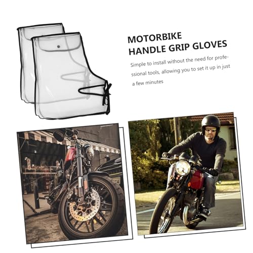 Happyyami Motorcycle Handlebar Gloves Windproof Waterproof Hand Warmer Mittens Oversized Design Easy Installation Protective Handlebar Cover for Cold Rainy Riding 15.74X11.81X1.57In