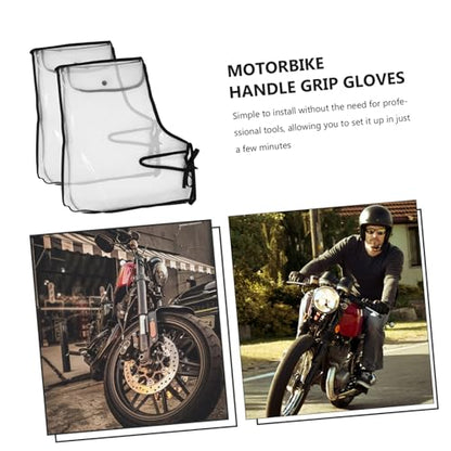 Happyyami Motorcycle Handlebar Gloves Windproof Waterproof Hand Warmer Mittens Oversized Design Easy Installation Protective Handlebar Cover for Cold Rainy Riding 15.74X11.81X1.57In