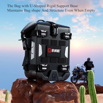 Kewig Full Waterproof Motorcycle Bag for Front Bumper Side Frame Crash Bar, 5.5L TPU Motorcycle Riding Tools Accessories Luggage Bag with Rigid Support & Quick Release Shoulder Strap, Black, 1PC