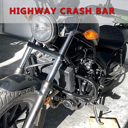 Motorcycle Steel Engine Guard Bumper Crash Bar Replacement for Honda Rebel 300 CMX300 CMX 300 2017-2026 Frame Falling Protector - size: For CMX300