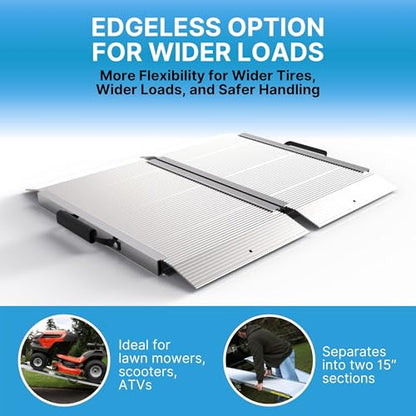 EZ-ACCESS Traverse 2 Foot Durable Aluminum Singlefold Edgeless Curbless Portable Folding Loading Ramp with Carrying Handles, Silver - size: 2 Foot, style: Singlefold Edgeless
