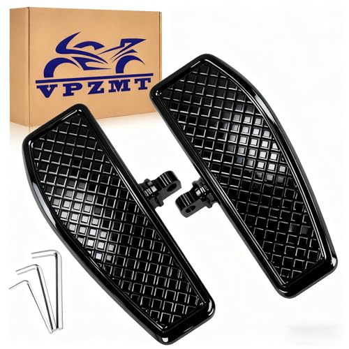 Black Rear Passenger Foot Pegs Floorboards Footrests for Harley Davidson Touring Road King, Road Glide, Electra Glide, Street Glide, Softail Fat Boy, Breakout, Heritage, Street Bob, Dyna - color: Passenger Floor Board-Black