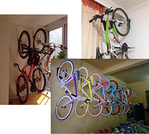 Dirza Bike Rack Garage Wall Mount Bike Hanger Bike Hooks Bike Storage Bicycle Vertical System for Garage Indoor Shed - Easily Hang/Detach - Holds up to 65 lb with Screws Black - style: Style 2 Bikes