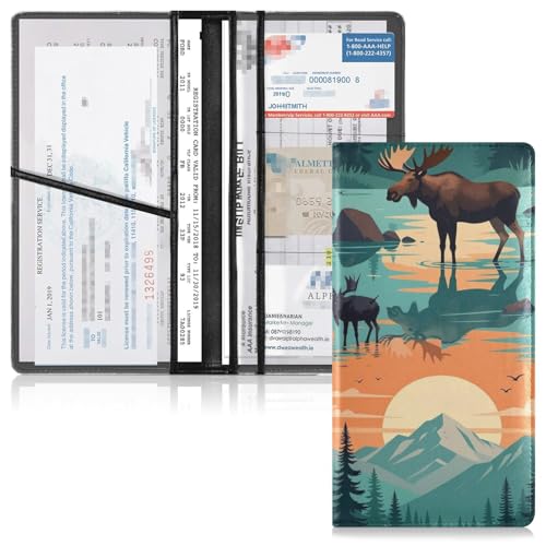 GuoChe Pu Leather Registration and Insurance Card Holder Men Women Document Wallet for any Car, Truck, Motorcycle, Trailer or Boat Lgbtq+ Intersex-inclusive Progress Pride Flag - color: 12