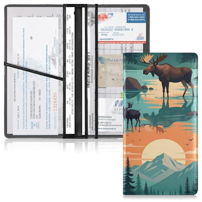 GuoChe Pu Leather Registration and Insurance Card Holder Men Women Document Wallet for any Car, Truck, Motorcycle, Trailer or Boat Lgbtq+ Intersex-inclusive Progress Pride Flag - color: 12