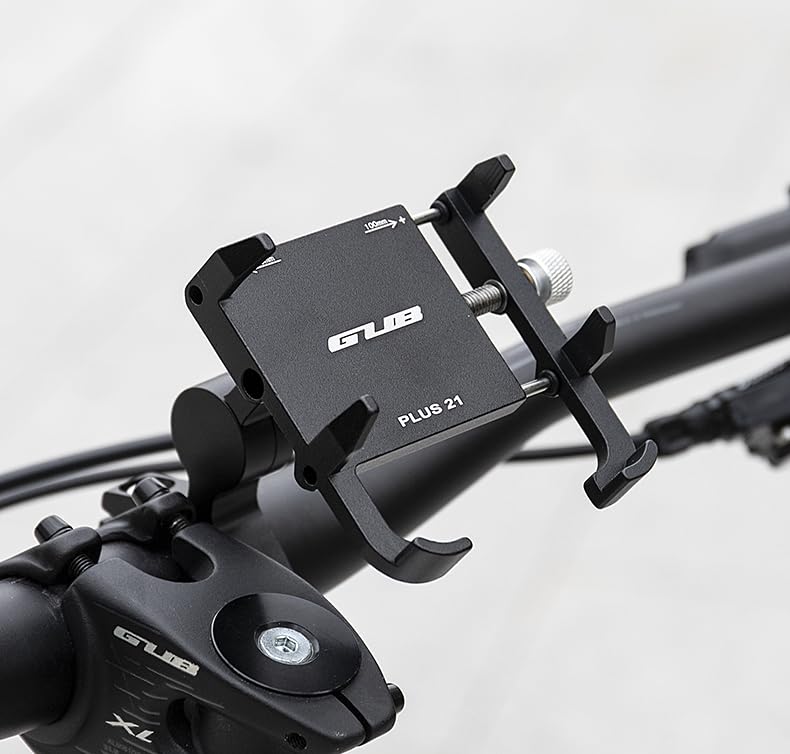 GUB PLUS21 Bicycle Motorcycle Phone Holder One Key Adjust Aluminum Bike Handlebar Mount Waterproof Phone Case Mobile Phone Mount