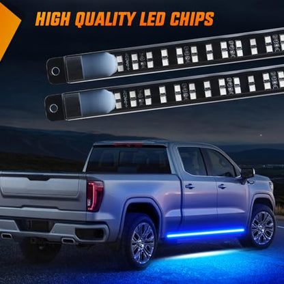 Nilight 2PCS 70 Inch Emergency Strobe Light Strip with Controller 864 LED Blue Running Board Lights Flexible Side Flashing Warning Caution Safety Waterproof for Truck Construction Pickup - color: Blue, size: Running Board Strobes w/Controller