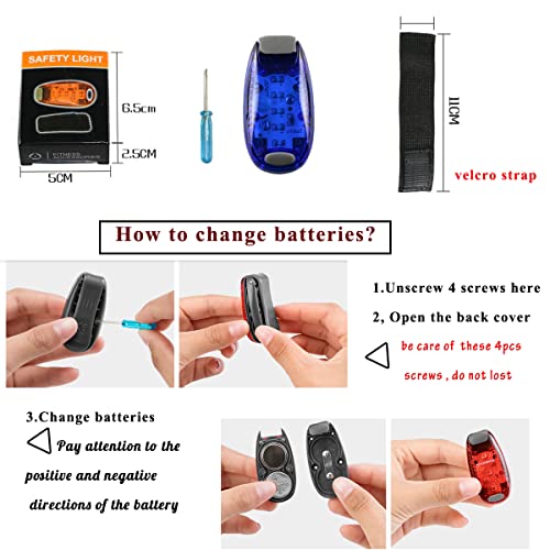 Bicycle Tail Light, LED Safety Light (4 Pack) Bike Rear Light LED | Clip On Strobe/Running Lights for Runners, Dogs, Bike, Walking | High Visibility Accessories for Your Reflective Gear, Bicycle etc.