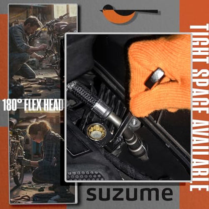 SUZUME 24-Piece Metric and SAE Flex Head Ratcheting Wrench Set 72 Teeth Cr-V Steel Ratcheting Wrench Set with 180° Flex Head Ratchet Wrenches Set For Auto,Machine Repair - size: 24-Piece, style: Metric and SAE