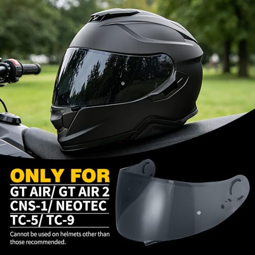 GT Air Visor Repalcement for GT Air 2, Outer Face Helmet Shield Compatible with CNS-1/Neotec/TC-5/TC-9 Accessories (Black) - color: Black