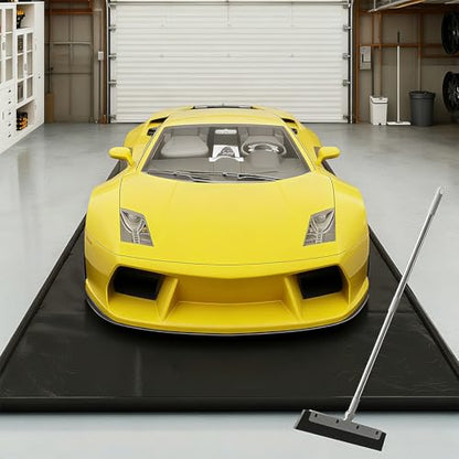 SUNYRISY 8'6" x 20' Containment Garage Floor Mat Under Car, Heavy Duty Waterproof Garage Carpet Floor Protection Non-Slip Parking Mat with Squeegee for Cars SUVs Trucks - size: 8'6" x 20'