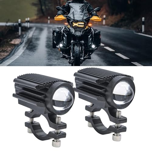 Motorcycle LED Driving Lights 60W 12000LM Fog Lights 6000K Driving Auxiliary Fog Lights Amber White Universal Fit for Motorcycle Truck ATV SUV Car Yacht, 2PCS
