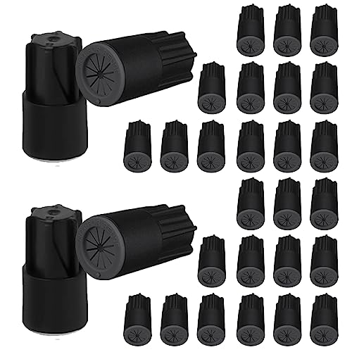 30PCS Waterproof Wire Electrical Connectors 22AWG-14AWG, Outdoor Seal Electrical Twist Nuts Caps Cable Terminal Connector for Landscape Light, Irrigation Valves, Wet Location Installation, Black - color: Black