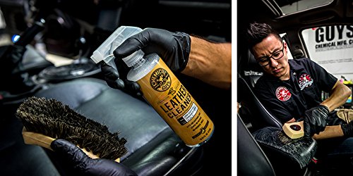 Chemical Guys Long Bristle Horse Hair Leather Cleaning Brush - Leather Brush to Gently Clean Car Interiors, Furniture, Sneakers, Boots, and More - Safe for Natural, Synthetic, Faux, and Pleather - size: Brush