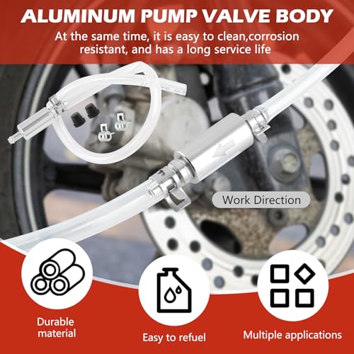 Brake Bleeder Hose Kit, 4 Pcs One Way Check Valve Bleeding Tubes with Rubber & Metal Clips, Fluid Bleeder Kit for Car Motorcycle Brake and Clutch Hydraulic System Bleeding, 4mm and 5.5mm ID