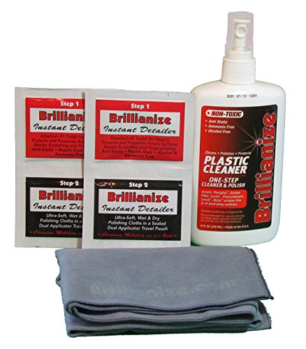 Plastic and Glass Cleaning Kit with Microsuede Polishing Cloth