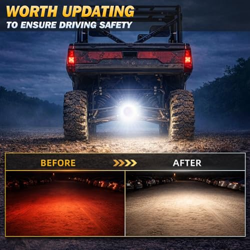 Zmoon 4.5'' 84W Round LED Offroad Flood Lights, Waterproof 12V/24V Round LED Light Bar for Truck Tractor ATV UTV SUV Motorcycle Off Road Fog Driving Lights 2Pack - color: 4.5in Round LED Light Bar