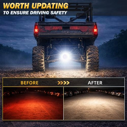 Zmoon 4.5'' 84W Round LED Offroad Flood Lights, Waterproof 12V/24V Round LED Light Bar for Truck Tractor ATV UTV SUV Motorcycle Off Road Fog Driving Lights 2Pack - color: 4.5in Round LED Light Bar