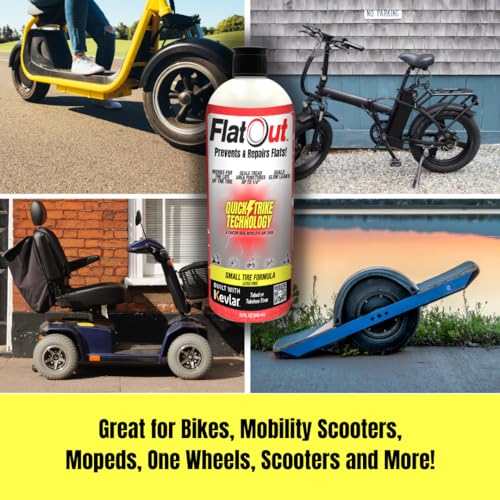 QuickStrike Tire Sealant - Small Tire/Bicycle Formula - NEW Formula - Prevents Flat Tires - Seals Leaks - Contains Kevlar - Tubeless Tire Sealant - 16 Ounce Bottle - size: 1 Pack - 16 Oz