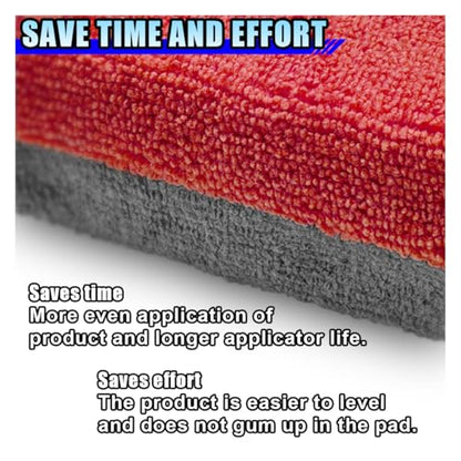 12PCS Ceramic Coating Applicator Sponge, 4.13'' x 1.84'' Microfiber Car Detailing Applicator Pads, Rectangular Car Foam Cleaning Pad, Auto Polishing Pad for Wax, Paint, Sealant (Red) - color: Red
