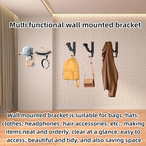 2 Pack Wall Mount Helmet Holder for Motorcycle, Bike & Football Helmets | Multi-Purpose Wall Mount Bracket for ，Coats, Bag，Headphones, Hats & Hair Accessories etc ﻿