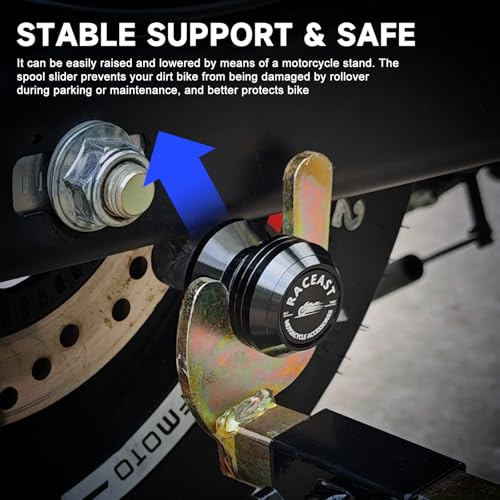 M6 Swing Arm Spool Sliders Universal CNC 6MM Rear Swingarm Sliders Stand Compatible With R7 YZF R1 R3 R6 R6S YZF600R FZ1 FZ6 FZ6R FZ8 FJ09 FZ09 FZ10 MT09 MT10 (Black - M6) - color: Black - M6