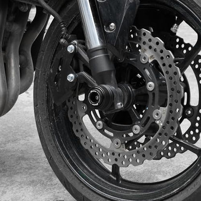 Compatible with Motorcycle S1000RR S1000R S1000XR S 1000RR 1000R 1000XR 2008-2023 2024 2025 2026 Front Wheel Axle Crash Protector Pad Rear Swingarm Spools Slider Stand Accessories (Black) - color: Black