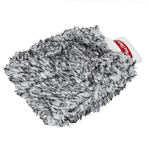 Maxshine Universal Black & White Microfiber Wash Mitt – Premium Scratch-Free, Lint-Free Mitt for Washing Cars, Trucks & Motorcycles – Reusable Auto Detailing Accessory - size: Small