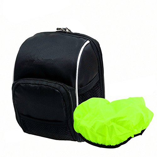 Disconano® Cycling Bike Bicycle Handlebar Bags Front Baskets Black with Rain Cover