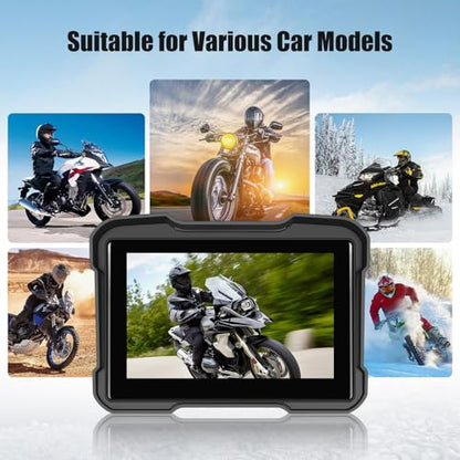 Motorcycle GPS Navigation System with Wireless Carplay Android Auto 5" Moto CarPlay Screen with Dual Bluetooth, Navigation/Siri/G00gle Assistant Waterproof - color: 5 inch