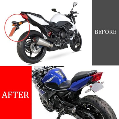 FZ6R Fender Eliminator Kit Compatible with XJ6N XJ6 Diversion XJ6 Diversion F FZ-6R Tail Tidy License Plate Mount with Turn Signals Rear (Smoke) - color: Smoke