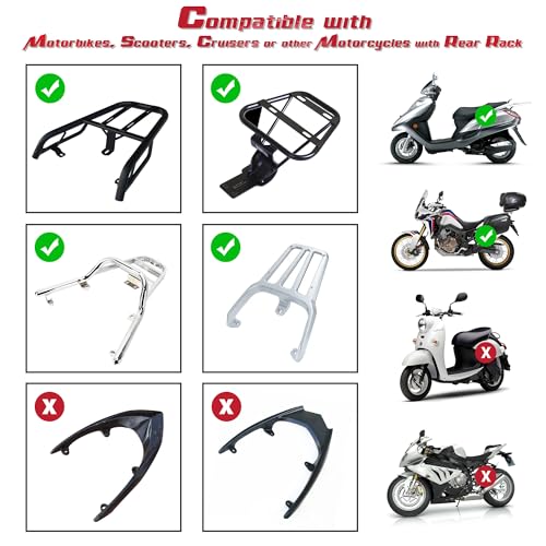 Yescom AHR 48L Motorcycle Top Case with Light Universal Tour Tail Box Scooter Trunk - size: 48L w/ LED