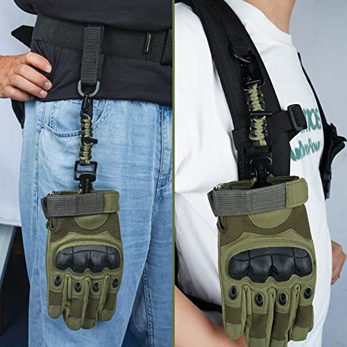 MELOTOUGH Tactical Glove Clip Holder Work Glove Holder Clip for Tactical Backpack, Tool Belt - color: Alligator Clip With Fire Starter Army Green