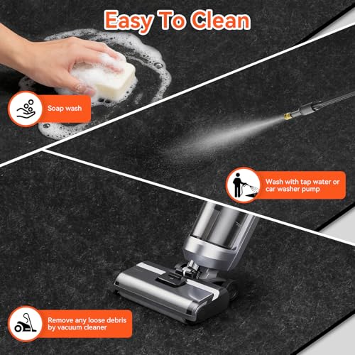 2 Pack 36" x 60" 0.12" Thick Oil Spill Mat Garage Rubber Mats for Floor – Black Water & Oil-Absorbent, Non-Slip, Easy to Clean, Reusable & Cut-to-Fit Mat for Oil Pan, Car, Motorcycle, Driveway
