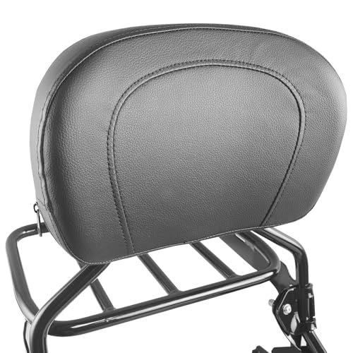 Detachable Backrest Sissy Bar Pack of Sport Luggage Rack for Harley Softail Sport Glide Low Rider FLSB FXLR FXLRS FXLRST 2018-Later Black with Docking Hardware Kit (19") - size: 19"
