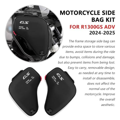 For R1300GS Motorcycle Radiator Cowl Bag Side Storage Bags Fits for R 1300 GS Trophy Adventure 2024-2025 Motorcycle Accessories 4L Capacity Tool Package