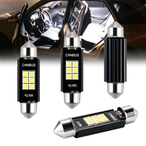iBrightstar 9-30V Extremely Bright 211-2 212-2 578 Festoon LED Bulbs Error Free 1.61" 41mm for Interior Map Dome Lights and License Plate Courtesy Lights, Xenon White - color: Xenon White, size: 41mm
