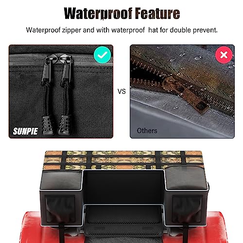 SUNPIE ATV Soft Cargo Bags with Seats Cushion Pad with Upgrade Zipper, Fourwheel Rear Rack Cargo Bag Compatible with Sportsman 450 500 570 Scrambler TRX FourTrax Outlander 570 Suzuki - color: Camo