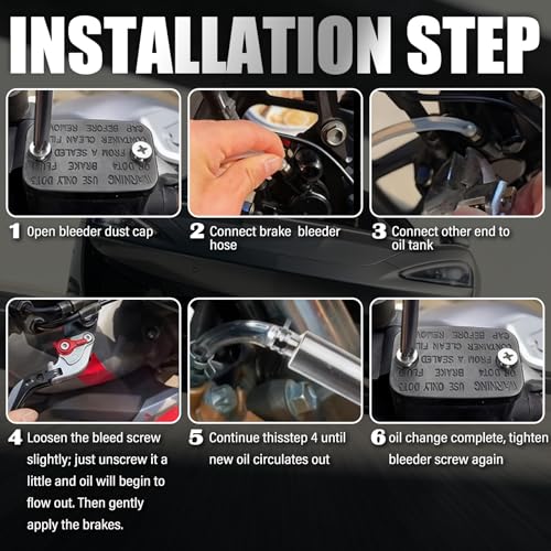 Brake Fluid Bleeder Kit for Motorcycle & Car Brakes System Bleeding | Brake Bleeder Kit Includes Brake Bleeder Hose One Way Check Valve,Screw,100ml Syringe,Hose,Adapters,Clamps