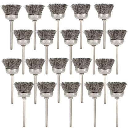 20PCS Wire Brushes - Metal Rust Removal, Polishing, Cleaning - 25mm Diameter, 3mm Shaft - Removes Burrs, Dust, and Oxide Layer - Handles Rough Surfaces - Designed for Industrial and DIY Enthusiasts - style: Wire Brush 3*25mm 20PCS