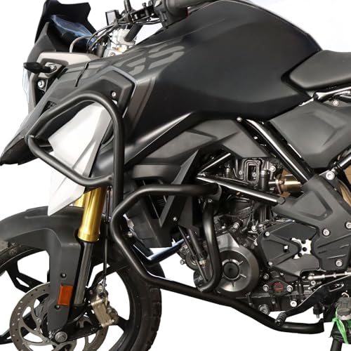 CHIFUN Engine Guard Upper Lower Highway Crash Bars Compatible with BMW G310GS G 310GS 2022 2023 Black Steel Motorcycle Frame Protection Bars - color: Black