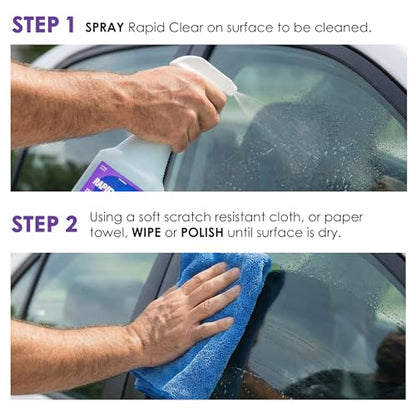 Rapid Clear Polish 640 oz | Final Cleaning and Polish for Vinyl Films, Wraps, Plexiglass, Glass, and Polycarbonates | Helps Prevent Water Spotting for Graphics Installation - size: 5 Gallon (640 Ounce)