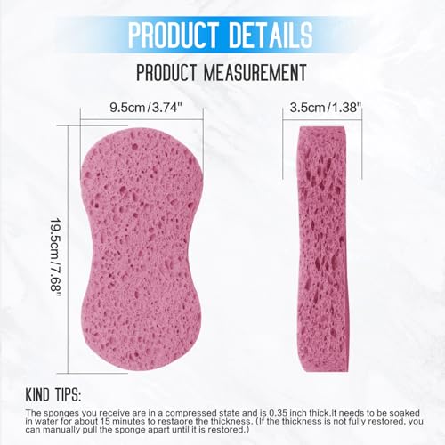 3PCS Car Wash Sponge, Heavy Duty Car Sponges for Washing, Car Accessories Large Sponges for Cleaning, Automotive Cleaning Supplies, Eco Friendly Sponge (7.68 x 3.74 x 1.38 Inch), Pink - color: Pink
